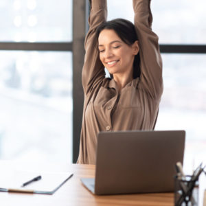 woman stretching